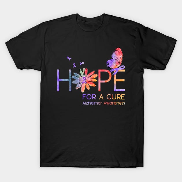 Hope For A Cure Alzheimer Awareness Flower T-Shirt by jordanfaulkner02